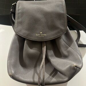 Kate Spade Gray Leather Backpack